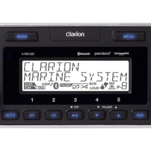 Clarion M608 1-DIN Marine Digital Media Receiver With Built-In Bluetooth